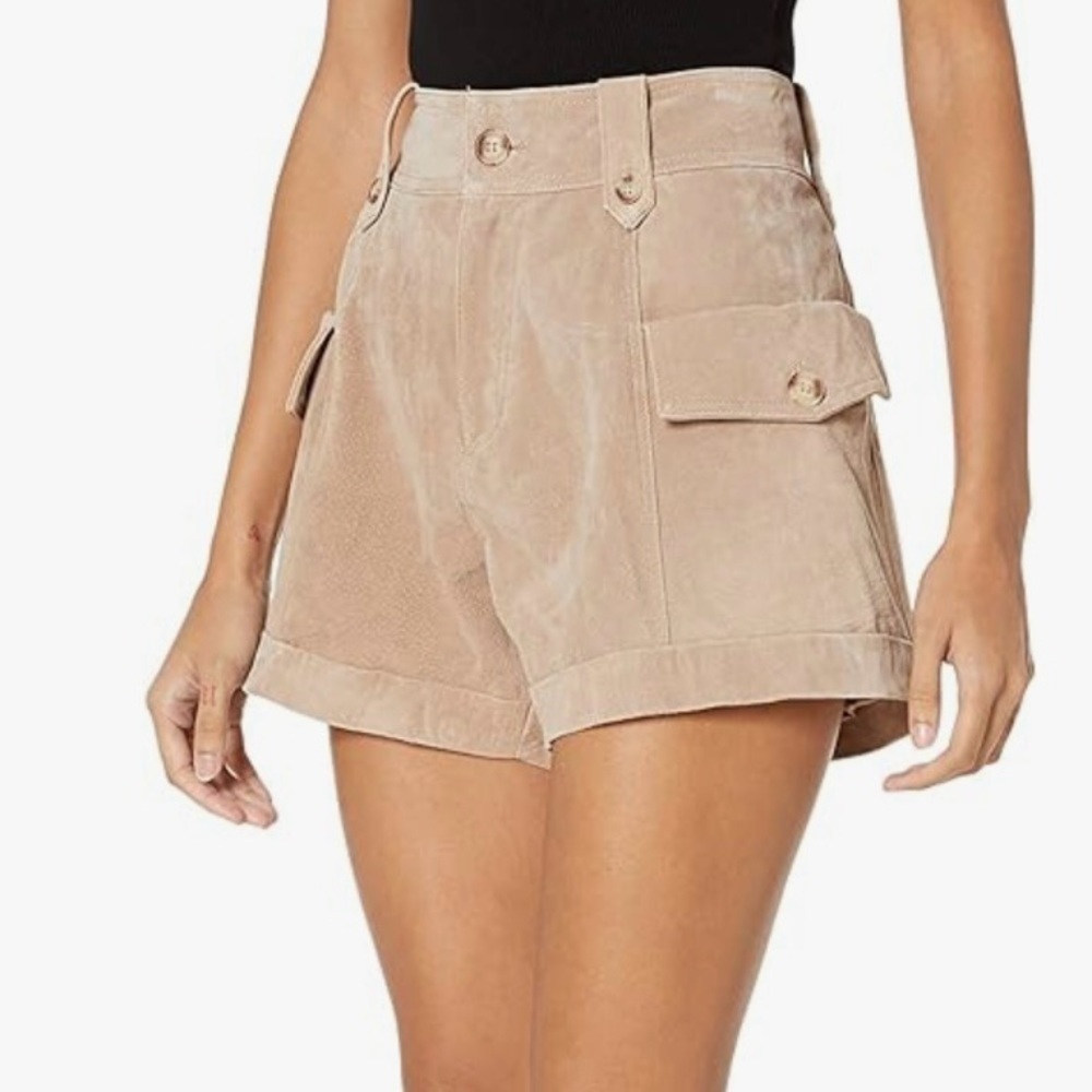 BLANK NYC Leather Flap Pocket Womens Shorts Size 30 Color Bare It All‎ NEW